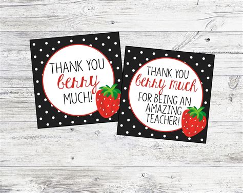 Thank You Berry Much Free Printable